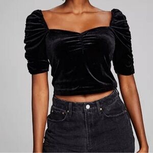 and now this black velvet crop top. only worn once